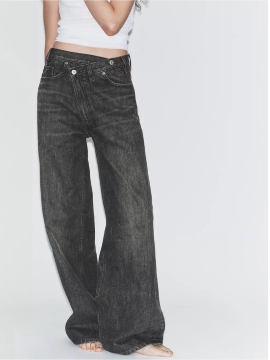 Zara Denim - Zara Washed Black Wide-Leg High-Rise Jeans